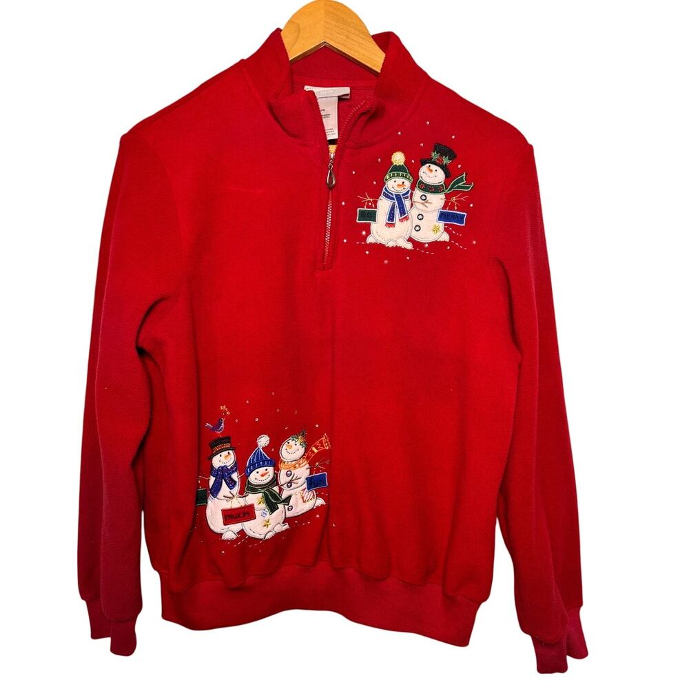 Alfred Dunner Women's Snowmen Pullover Size PM